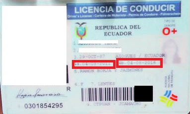 Licencia caducada Ecuador