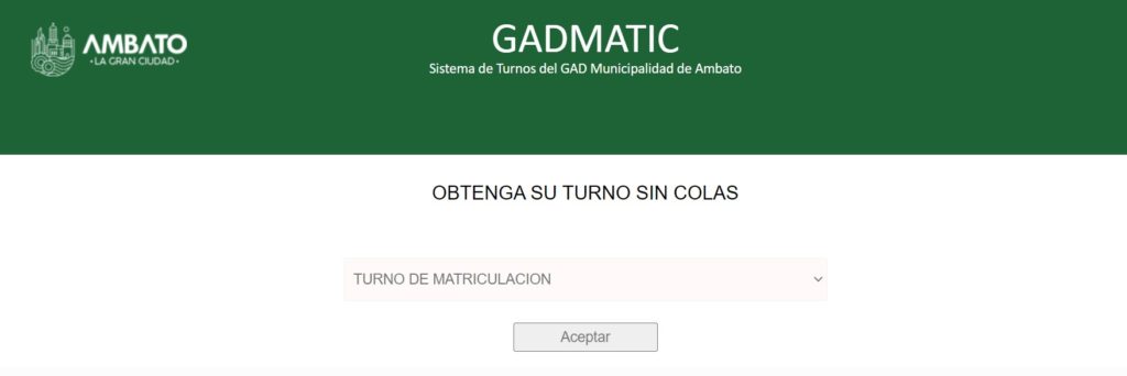 Turno para revisión y matriculación Ambato